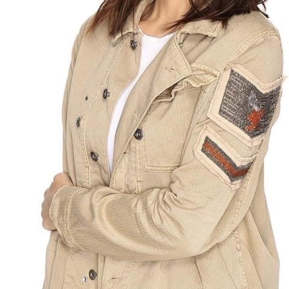 Free People Embellished Military Style Jacket/Shirt